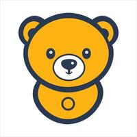 a teddy bear icon with a yellow face on a white background vector