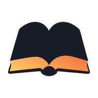an open book with orange and black pages vector