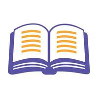an open book with a yellow stripe on the top on a white background vector