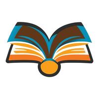 an open book with a yellow and blue cover on a white background vector