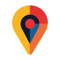 a map pointer with a red, blue and yellow color scheme vector