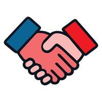 handshake icon on a white background vector