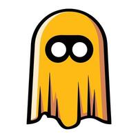 a ghost with a black eye and a yellow face vector