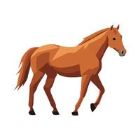horse is standing on a white background vector