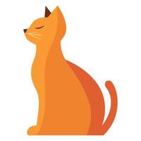 an orange cat sitting on its side with its eyes closed vector
