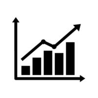 Ascending Bar Graph with Fluctuating Line vector