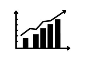 Ascending Bar Graph with Rising Trend Line vector