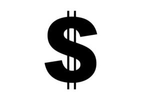 Bold Black Dollar Sign Icon vector