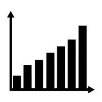 Ascending Bar Graph Icon Simple Black Chart vector