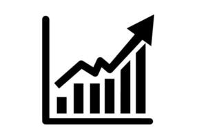 Bold Black Bar Graph with Rising Arrow vector