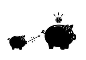 Piggy Bank Growth Small to Large Savings vector