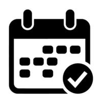 Calendar Icon with Checkmark Scheduled Event vector