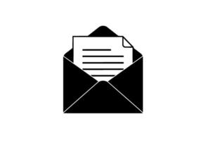 Monochrome Opened Envelope Icon vector