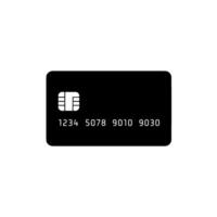 Black Credit Card Icon with Chip vector
