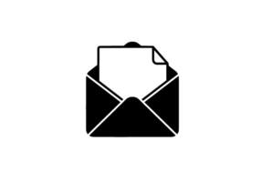 Open Envelope with Letter Icon, Monochrome vector
