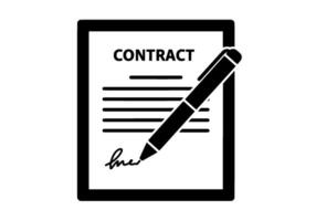 Signed Contract Icon Pen and Documentalt vector