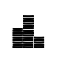 Stacked Coin Bar Graph Icon vector