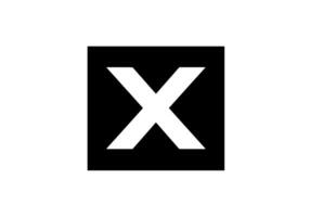 Bold Black Square X Icon vector