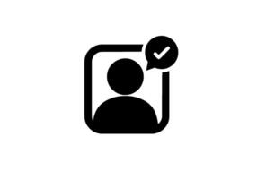Rounded Profile Icon with Checkmark vector