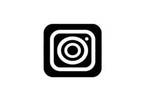 Bold Black Camera Icon with Concentric Circles vector