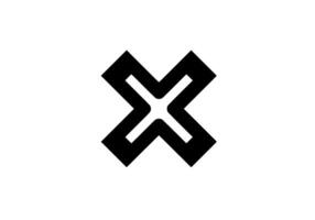 Bold Doublelined Cross Icon vector