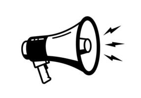 Bold Outline Megaphone Announcement Icon vector