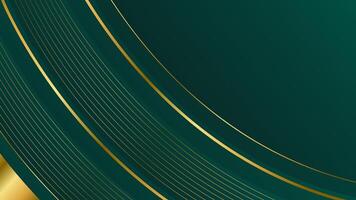 Modern emerald green luxury curve background with Elegant gold lines. Abstract premium design for templates, banners, sales, ads, events, awards, websites, pages and more vector