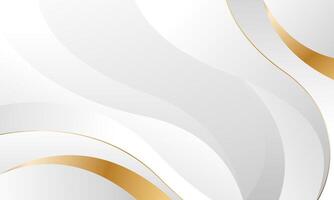 Elegant withe and gray wave background with with Golden accents vector