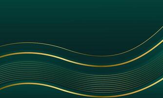 Modern emerald green luxury wave background with Elegant gold lines. Abstract premium design for templates, banners, sales, ads, events, awards, websites, pages and more vector