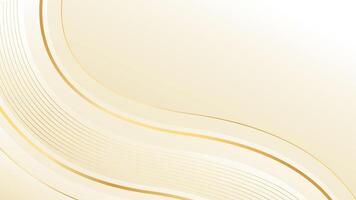 Abstract beige luxury wave background with gold lines. Elegant soft cream design vector