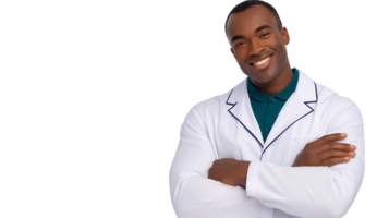 A black man in a lab coat png