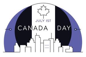 Canada Day Comes Alive in the City with a Maple Leaf Flag Flying Proudly Over the Urban Landscape Representing National Pride and Unity on the First of July vector