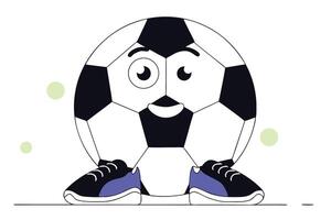 A cheerful cartoon soccer ball with expressive eyes brings playful energy and sporty excitement great for promoting youth soccer activities or athletic branding vector