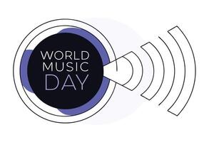 World Music Day Black and White Typography Design with High Contrast to Emphasize the Power of Music vector