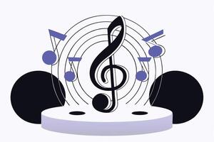 Unique high fidelity 3D music render in colorful abstract style blending artistic creativity with musical themes. vector