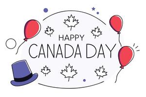Canadian maple leaves with a floating red balloon celebrate national identity and unity through festive visuals ideal for holiday or event-themed creative projects vector
