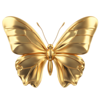 Gleaming golden butterfly with intricate wings png