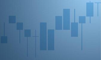 A trading chart illustrated against a blue background showcases candlestick patterns and market trends. Ideal for business and finance presentations focused on data analysis vector