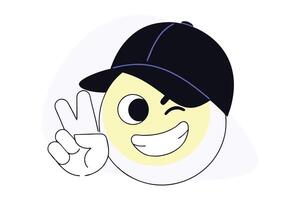 Bright Cartoon Style Yellow Smiley Face Character Expressing Joy and Cheerfulness Perfect for Marketing, Branding, and Fun Illustrations vector