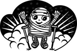 Friendly Cartoon Character with Crutches and Bandages Representing Recovery vector