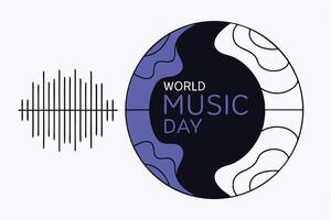 Creative World Music Day Visual with Globe Earth and Vibrant Sound Equalizer Bars Symbolizing Universal Music Rhythm vector