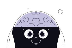 Cute Cartoon Pink Brain Character Combining Smart and Friendly Visuals for Cognitive Health, Education, and Kids-Friendly Graphics vector