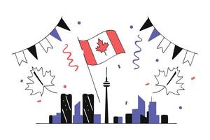 Creative artwork showcasing Canadian flag elements in a clean red and white color palette designed for Canada Day visuals and patriotic promotional materials vector