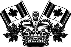 Canadian Victoria Day crown decorated with maple leaves and flags symbolizing unity and patriotism in a colorful and eye-catching composition vector