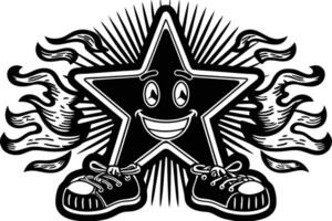 Bright and cheerful yellow star cartoon character designed in a cute style with happy facial features great for friendly and engaging visuals vector