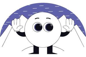 Detailed grey scale cartoon character sugar cube illustration with a distinctive look ideal for creative branding and entertaining content vector