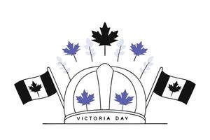Canada-themed crown decorated with maple leaves and flags for Victoria Day celebrations symbolizing honor and national pride in a striking image vector
