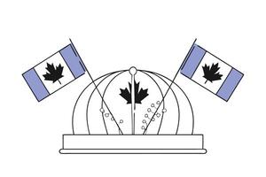 Canadian crown decorated with maple leaves and flags representing Victoria Day in a stylish and festive design expressing Canadian pride vector