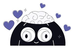 Playful Cartoon Pink Brain Character Bringing Smiles and Intelligence to Educational and Fun Creative Projects vector
