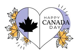 Beautifully crafted heart shape featuring the Canada flag colors and detailed maple leaf elements, representing Canadian pride and perfect for use in digital illustrations and marketing materials. vector